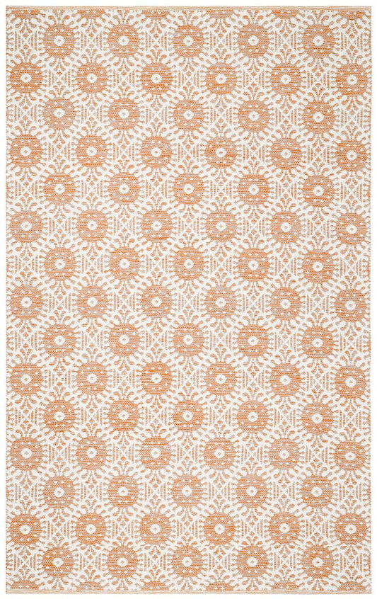 Safavieh Montauk Mtk612D Orange / Ivory Geometric Area Rug