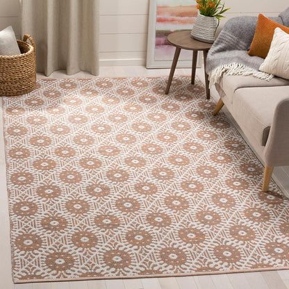 Safavieh Montauk Mtk612D Orange / Ivory Geometric Area Rug