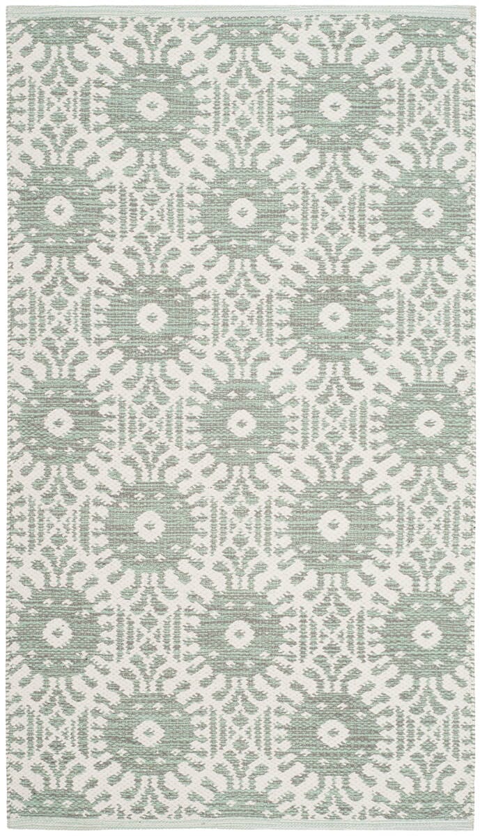 Safavieh Montauk Mtk612G Light Green / Ivory Geometric Area Rug