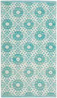 Safavieh Montauk Mtk612H Aqua / Ivory Geometric Area Rug