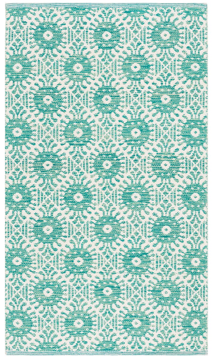 Safavieh Montauk Mtk612H Aqua / Ivory Geometric Area Rug