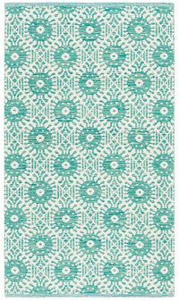 Safavieh Montauk Mtk612H Aqua / Ivory Geometric Area Rug