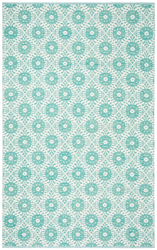 Safavieh Montauk Mtk612H Aqua / Ivory Geometric Area Rug