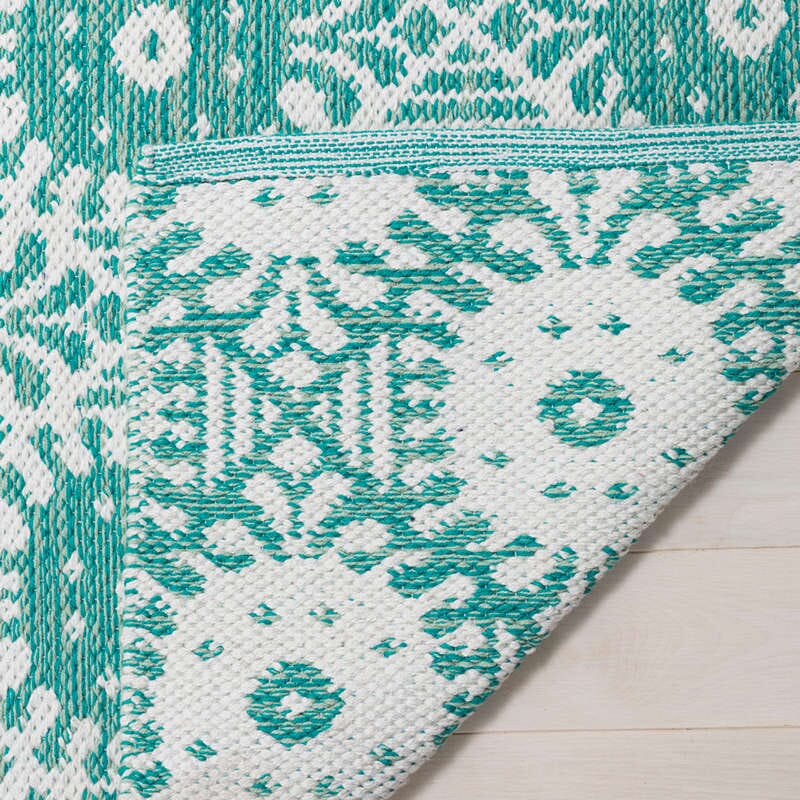 Safavieh Montauk Mtk612H Aqua / Ivory Geometric Area Rug