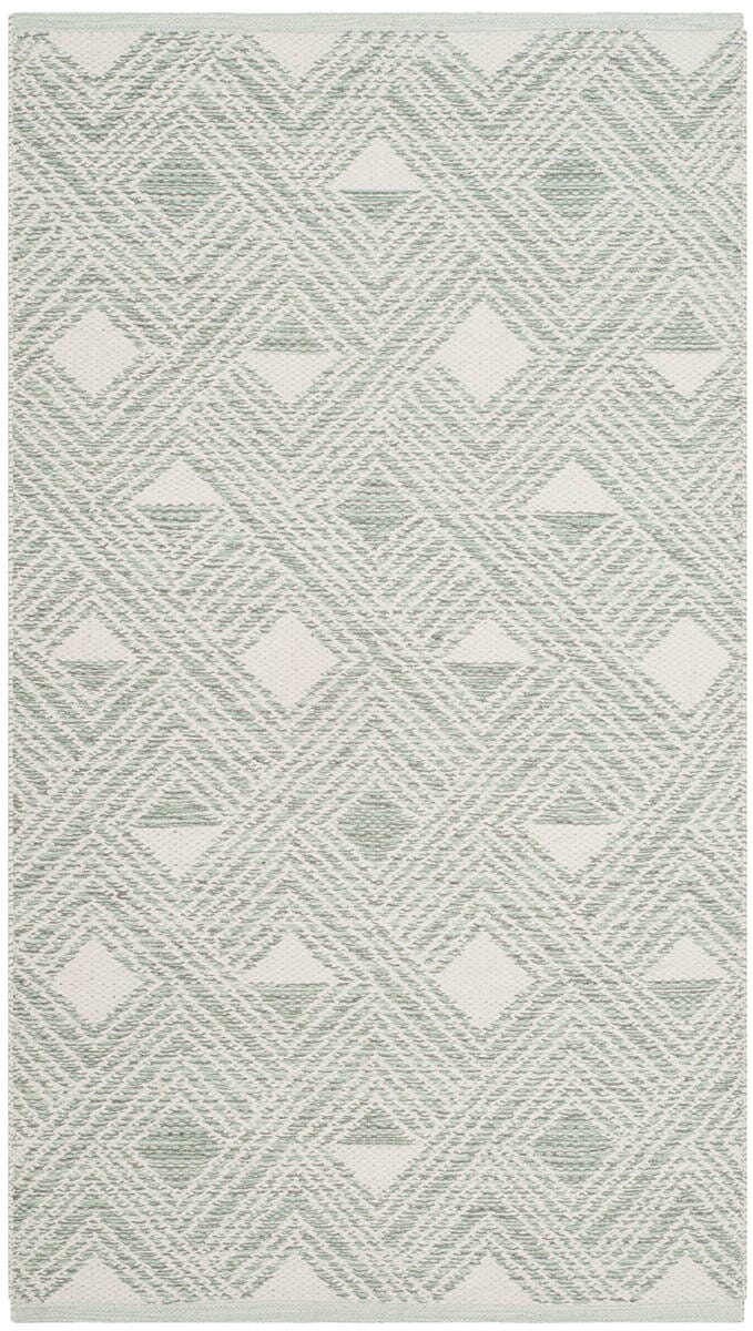 Safavieh Montauk Mtk614G Light Green / Ivory Geometric Area Rug