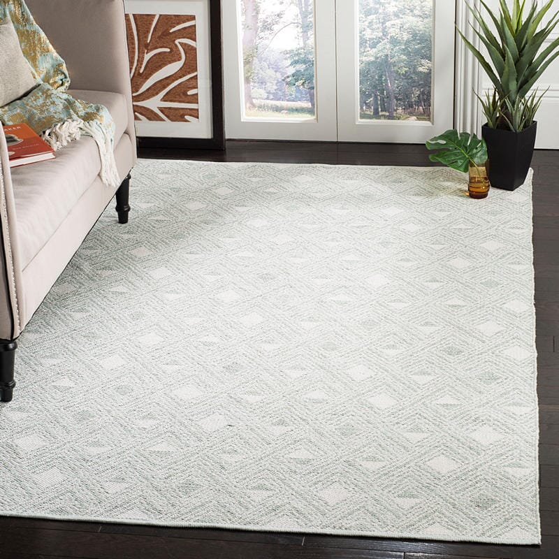 Safavieh Montauk Mtk614G Light Green / Ivory Geometric Area Rug