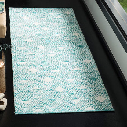 Safavieh Montauk Mtk614H Aqua / Ivory Geometric Area Rug