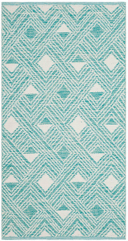 Safavieh Montauk Mtk614H Aqua / Ivory Geometric Area Rug