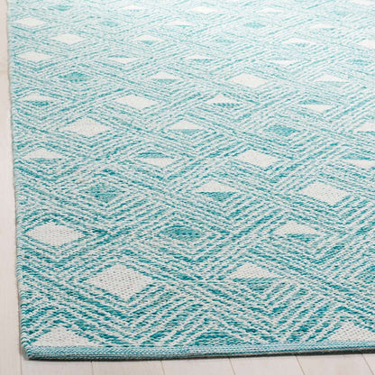 Safavieh Montauk Mtk614H Aqua / Ivory Geometric Area Rug