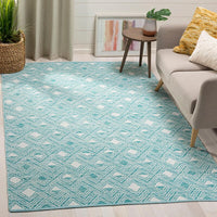 Safavieh Montauk Mtk614H Aqua / Ivory Geometric Area Rug