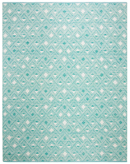 Safavieh Montauk Mtk614H Aqua / Ivory Geometric Area Rug