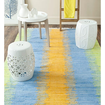 Safavieh Montauk Mtk710B Green / Gold Striped Area Rug