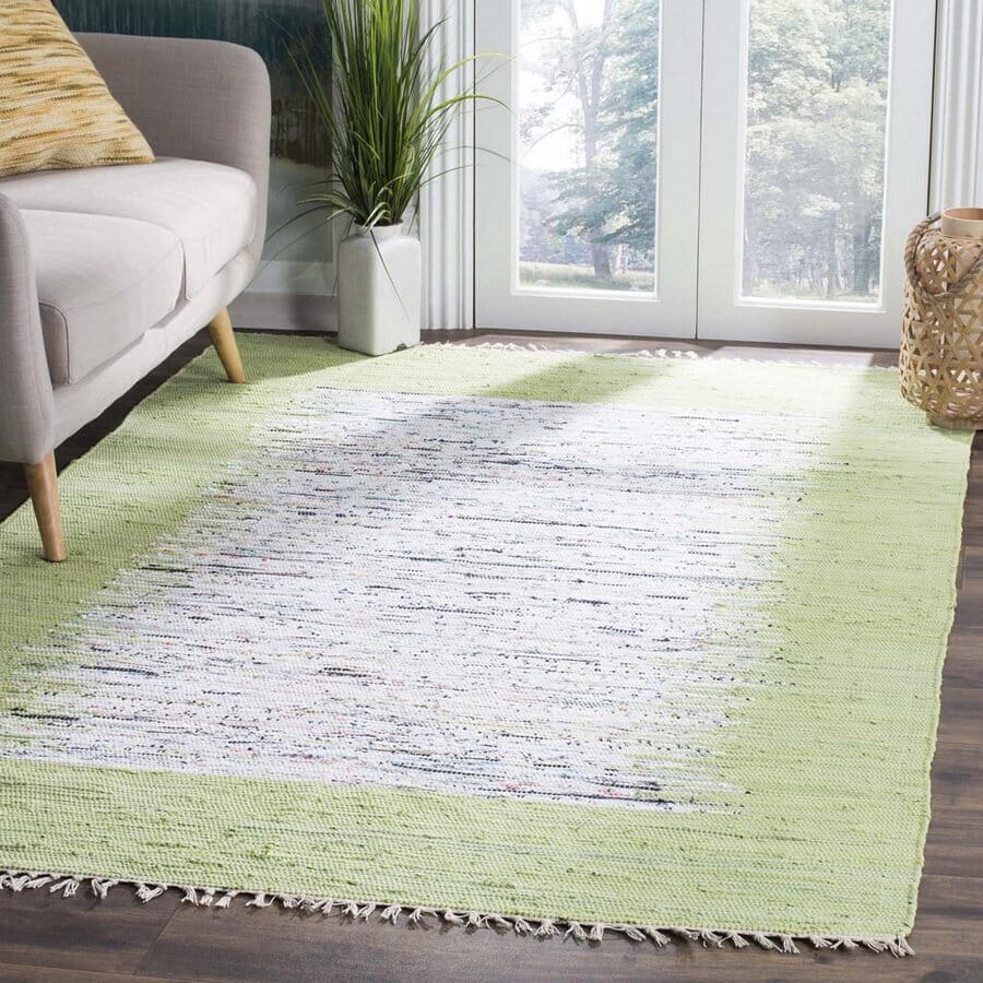 Safavieh Montauk Mtk711D Ivory / Sea Green Bordered Area Rug