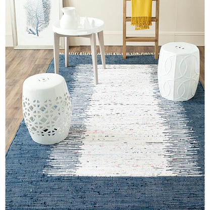 Safavieh Montauk Mtk711L Ivory / Navy Bordered Area Rug