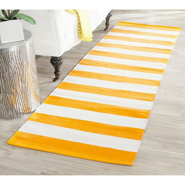 Safavieh Montauk Mtk712A Yellow / Ivory Striped Area Rug