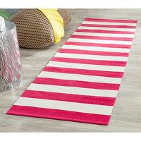 Safavieh Montauk Mtk712B Red / Ivory Striped Area Rug