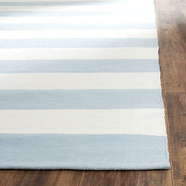 Safavieh Montauk Mtk712K Sky Blue / Ivory Striped Area Rug