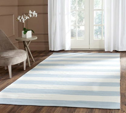 Safavieh Montauk Mtk712K Sky Blue / Ivory Striped Area Rug