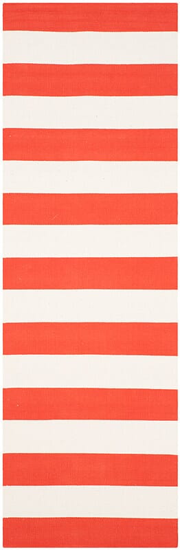 Safavieh Montauk Mtk712L Rust / Ivory Striped Area Rug