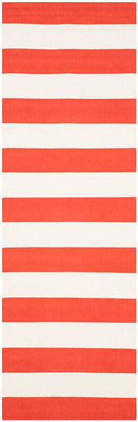 Safavieh Montauk Mtk712L Rust / Ivory Striped Area Rug