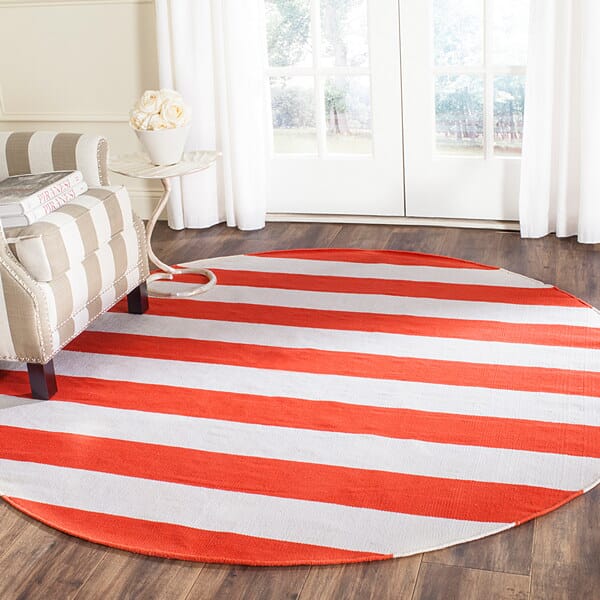 Safavieh Montauk Mtk712L Rust / Ivory Striped Area Rug