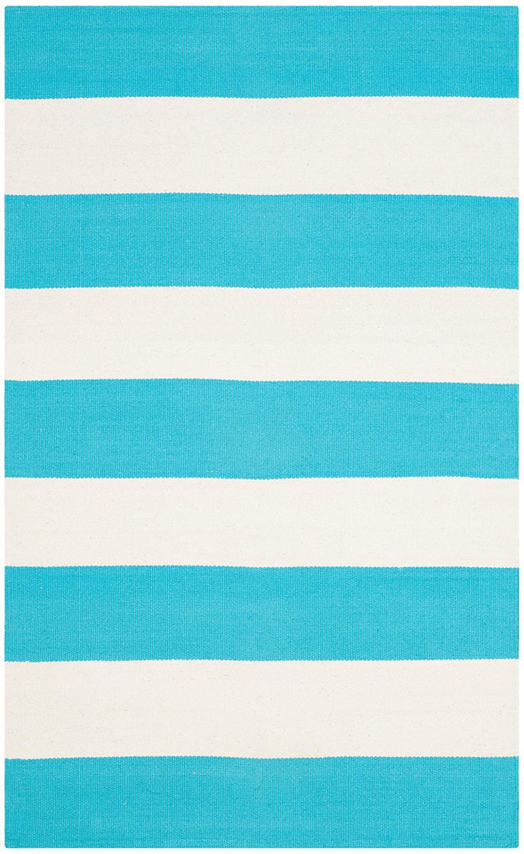 Safavieh Montauk Mtk712N Turquoise / Ivory Striped Area Rug