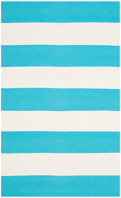 Safavieh Montauk Mtk712N Turquoise / Ivory Striped Area Rug