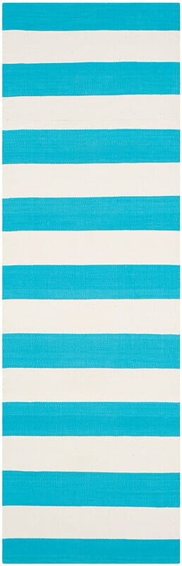 Safavieh Montauk Mtk712N Turquoise / Ivory Striped Area Rug