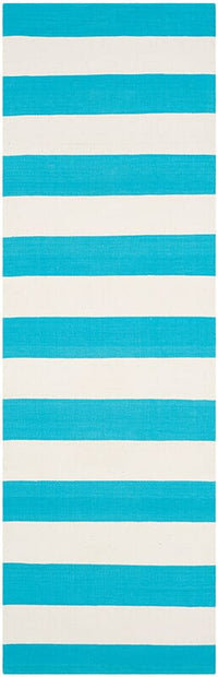 Safavieh Montauk Mtk712N Turquoise / Ivory Striped Area Rug