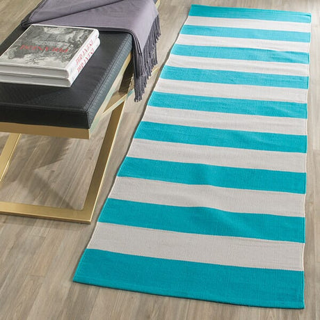 Safavieh Montauk Mtk712N Turquoise / Ivory Rugs.