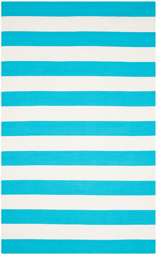 Safavieh Montauk Mtk712N Turquoise / Ivory Striped Area Rug