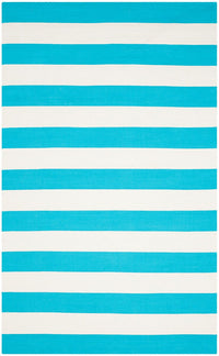 Safavieh Montauk Mtk712N Turquoise / Ivory Striped Area Rug