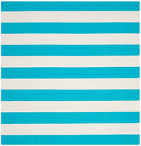 Safavieh Montauk Mtk712N Turquoise / Ivory Striped Area Rug