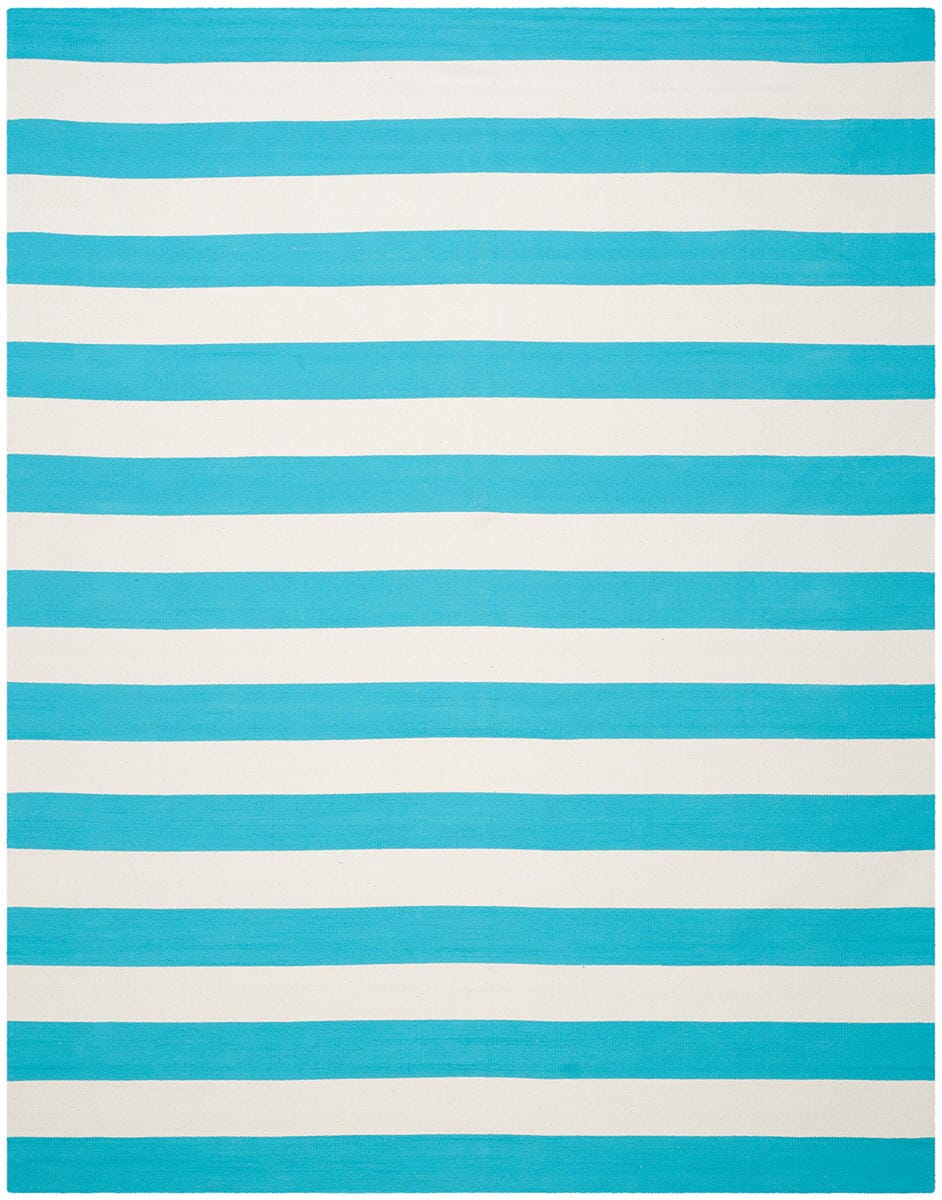 Safavieh Montauk Mtk712N Turquoise / Ivory Striped Area Rug