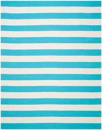 Safavieh Montauk Mtk712N Turquoise / Ivory Striped Area Rug