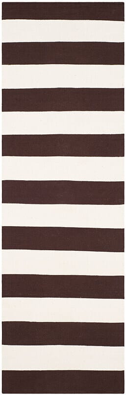 Safavieh Montauk Mtk712P Chocolate / Ivory Striped Area Rug