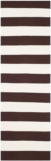 Safavieh Montauk Mtk712P Chocolate / Ivory Striped Area Rug