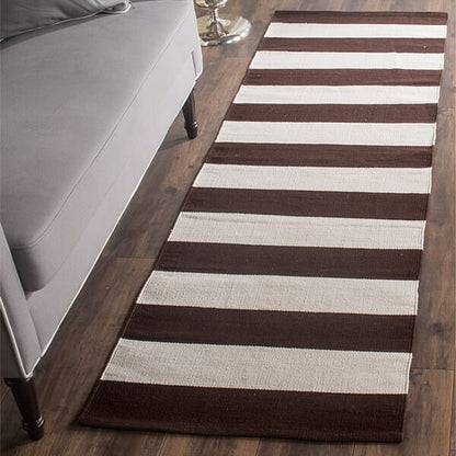 Safavieh Montauk Mtk712P Chocolate / Ivory Striped Area Rug