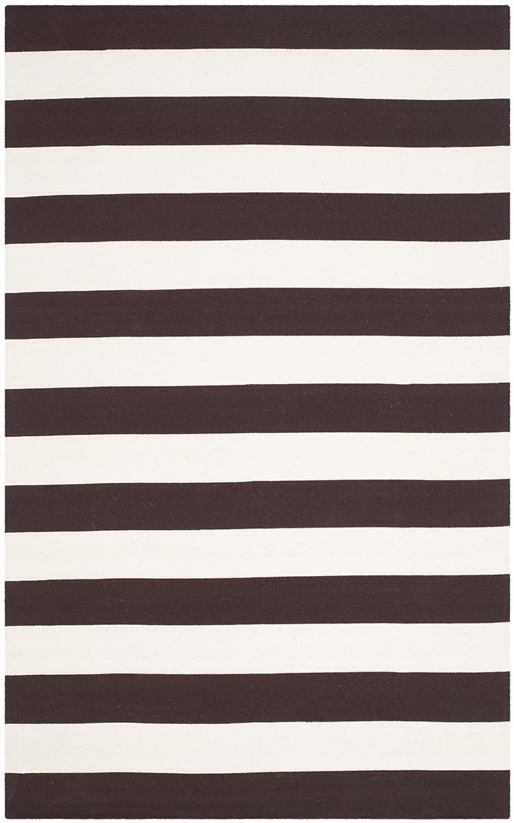 Safavieh Montauk Mtk712P Chocolate / Ivory Striped Area Rug