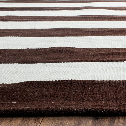 Safavieh Montauk Mtk712P Chocolate / Ivory Striped Area Rug