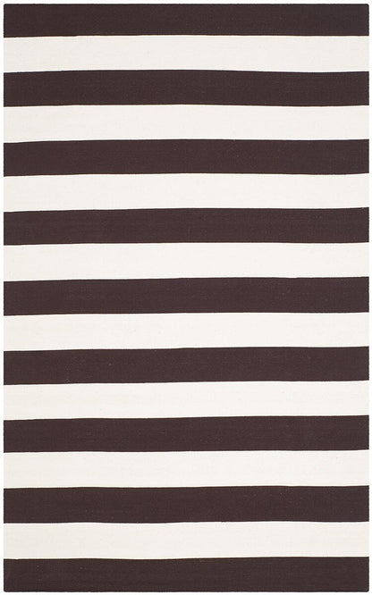 Safavieh Montauk Mtk712P Chocolate / Ivory Striped Area Rug