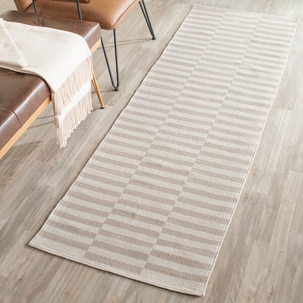 Safavieh Montauk Mtk715E Ivory / Light Grey Striped Area Rug