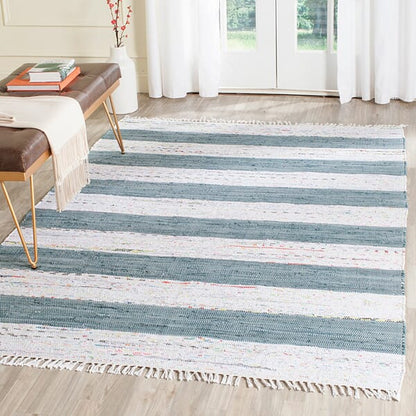 Safavieh Montauk Mtk720B Ivory / Charcoal Striped Area Rug