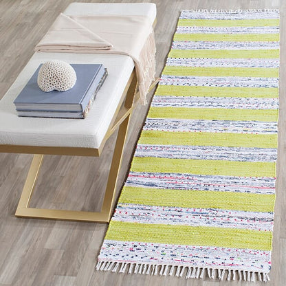 Safavieh Montauk Mtk720D Ivory / Light Green Striped Area Rug