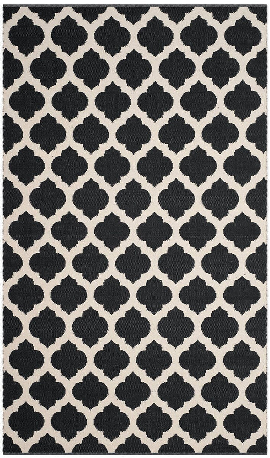 Safavieh Montauk Mtk723D Black / Ivory Geometric Area Rug