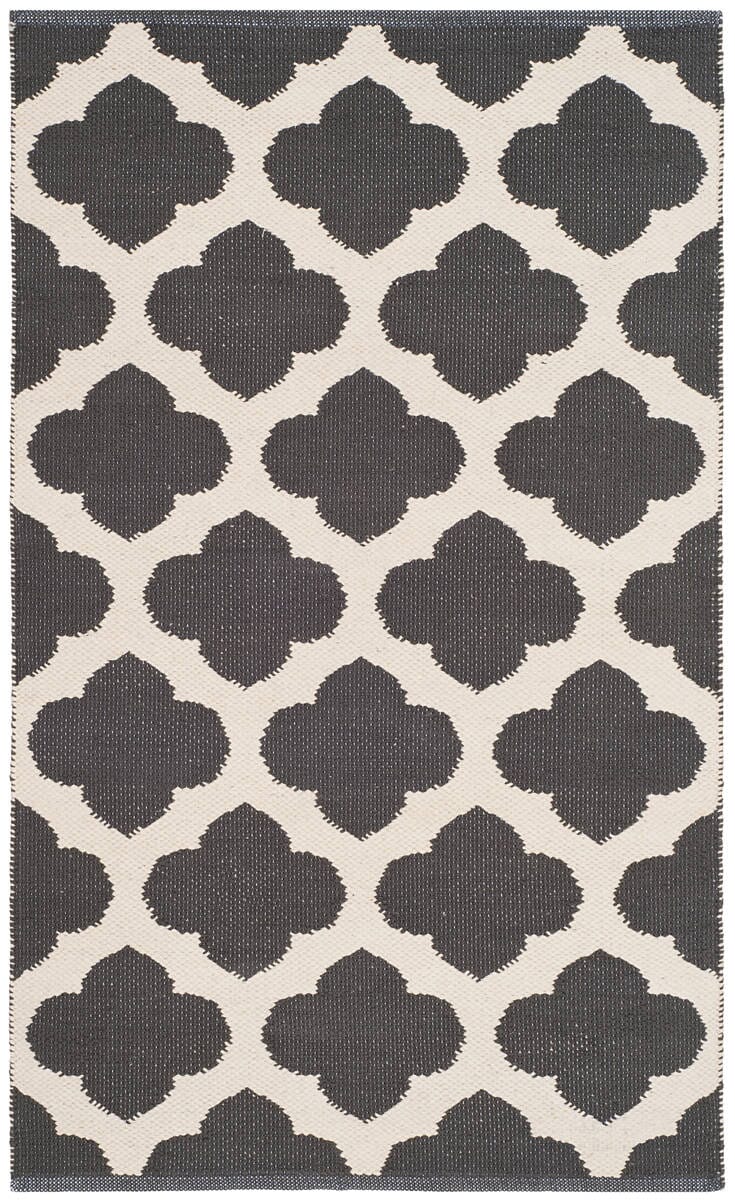 Safavieh Montauk Mtk723E Dark Grey / Ivory Geometric Area Rug