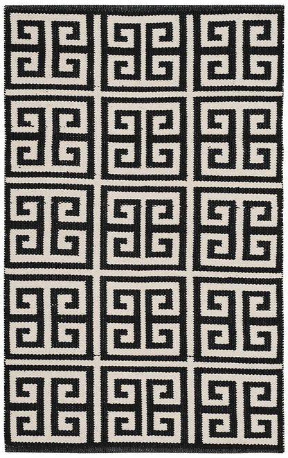 Safavieh Montauk Mtk724D Black / Ivory Geometric Area Rug