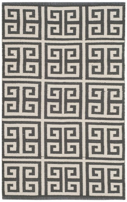 Safavieh Montauk Mtk724E Dark Grey / Ivory Geometric Area Rug