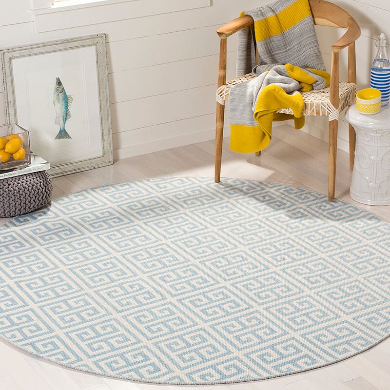 Safavieh Montauk Mtk724K Light Blue / Ivory Geometric Area Rug