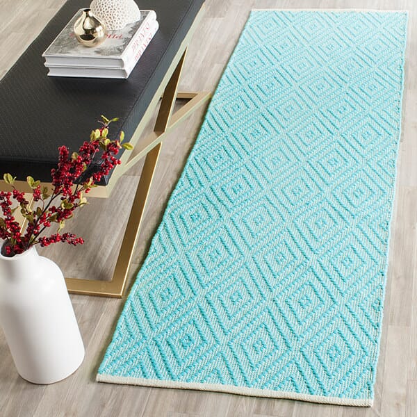 Safavieh Montauk Mtk811H Turquoise / Ivory Rugs.